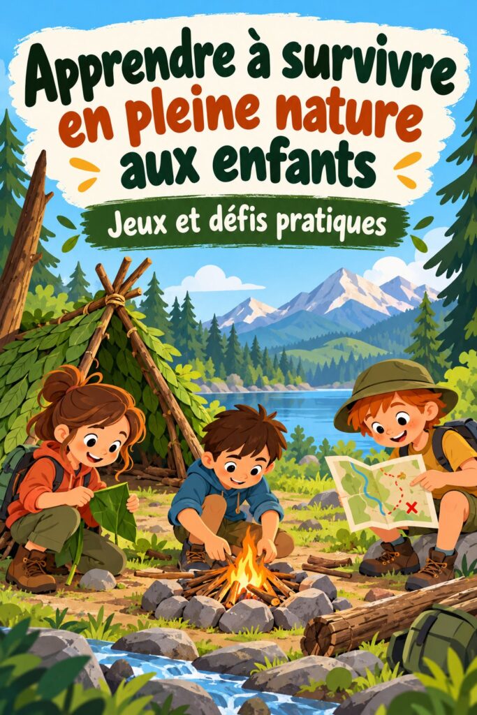 Enfants apprenant des compétences de survie en pleine nature.