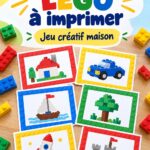 Enfants jouant avec des cartes de défi LEGO imprimées