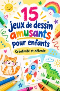 Enfants s'amusant avec des jeux de dessin colorés et créatifs