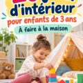 Un enfant de 3 ans jouant avec des jeux d'intérieur colorés, entouré de jouets créatifs.
