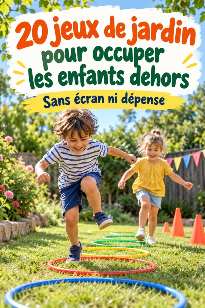 enfants jouant à des jeux de jardin en plein air