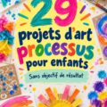 Un enfant réalisant un projet d'art processus avec de la peinture colorée.